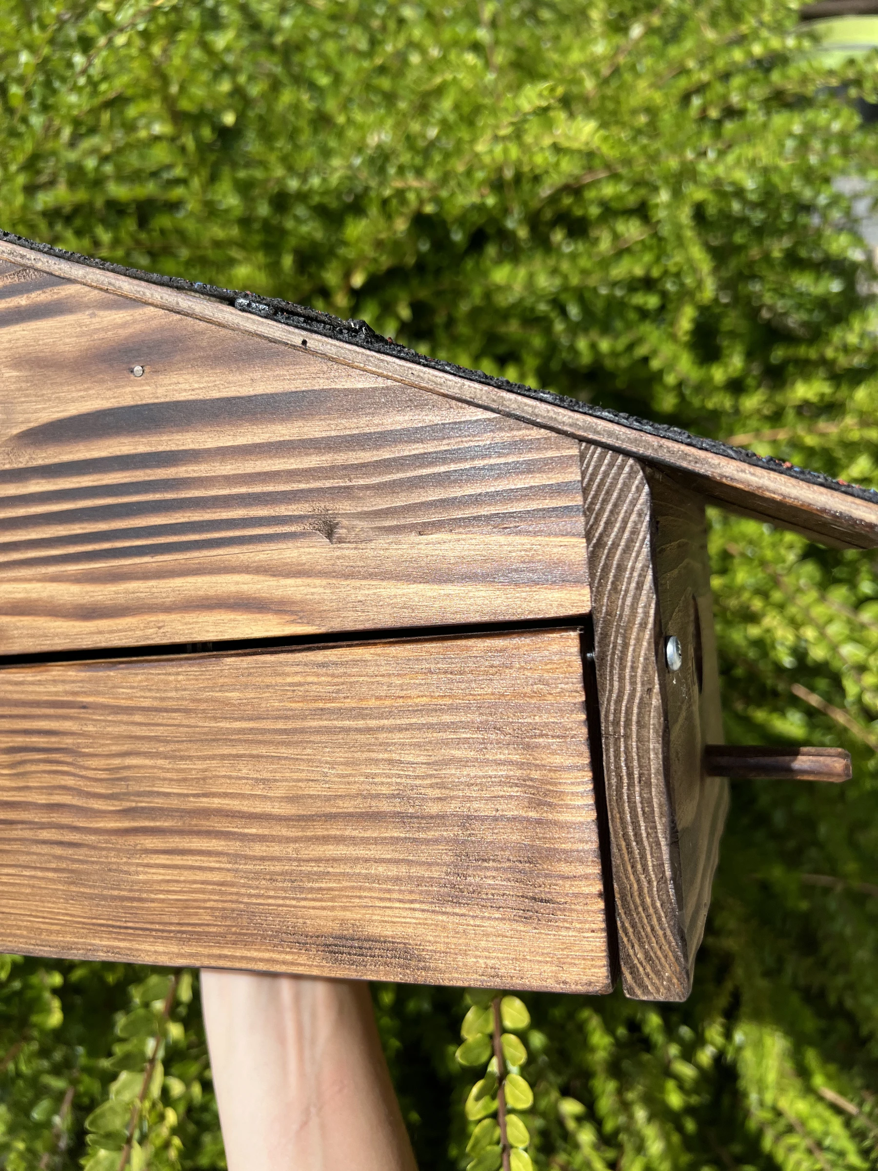 🪺 Nichoir oiseaux 3 compartiments fait main en bois avec toit bitumé – photo 10